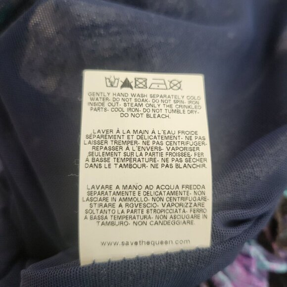 Save the Queen Blouse Womens XL Artsy Sheer Mesh Colorful Abstract Boho Y2k City - Picture 10 of 10